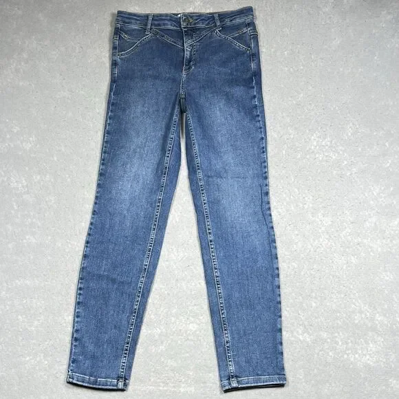 Free People We The Free Skinny Jeans Size 29 Medium Wash Retro 80s Y2K - Picture 1 of 12
